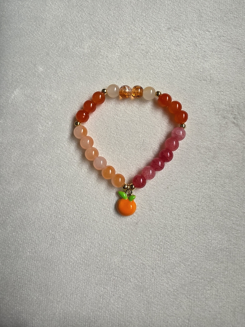 Colorful Orange Charm Beaded Bracelet